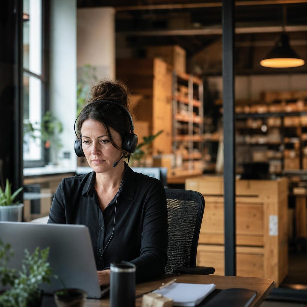 TruMove coordinator managing a customer move from the operations office